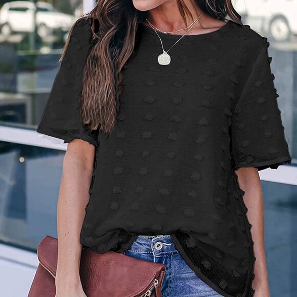 NWT Blooming Jelly Womens Chiffon Swiss Dot Blouse - Picture 3 of 5